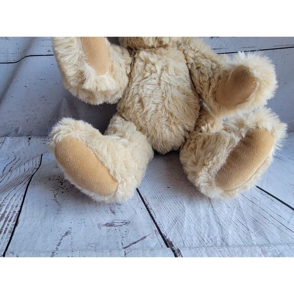 VERMONT TEDDY BEAR 16” Jointed Plush Teddy Bear Tan Stuffed Animal Blue Eyes - Picture 3 of 8